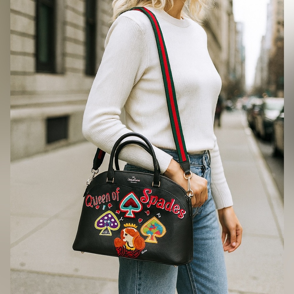 ✨ Kate Spade Custom Queen of Spades Dome Satchel ✨ ♠️ Designer Upcycle ❤️